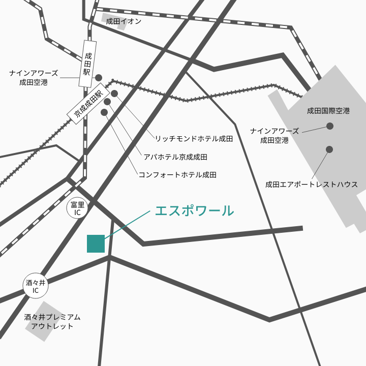 車での交通経路マップ