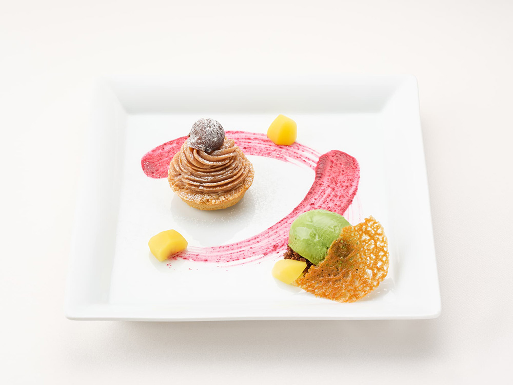 和栗のモンブランと抹茶アイス